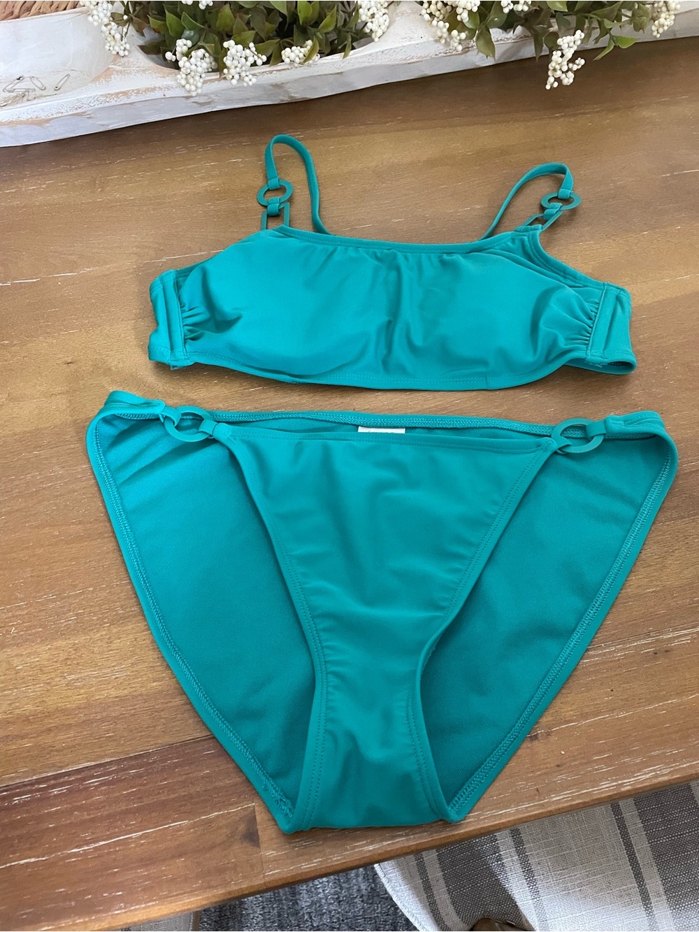 Shade & Shore Teal Ring-Accent Bikini Bottoms